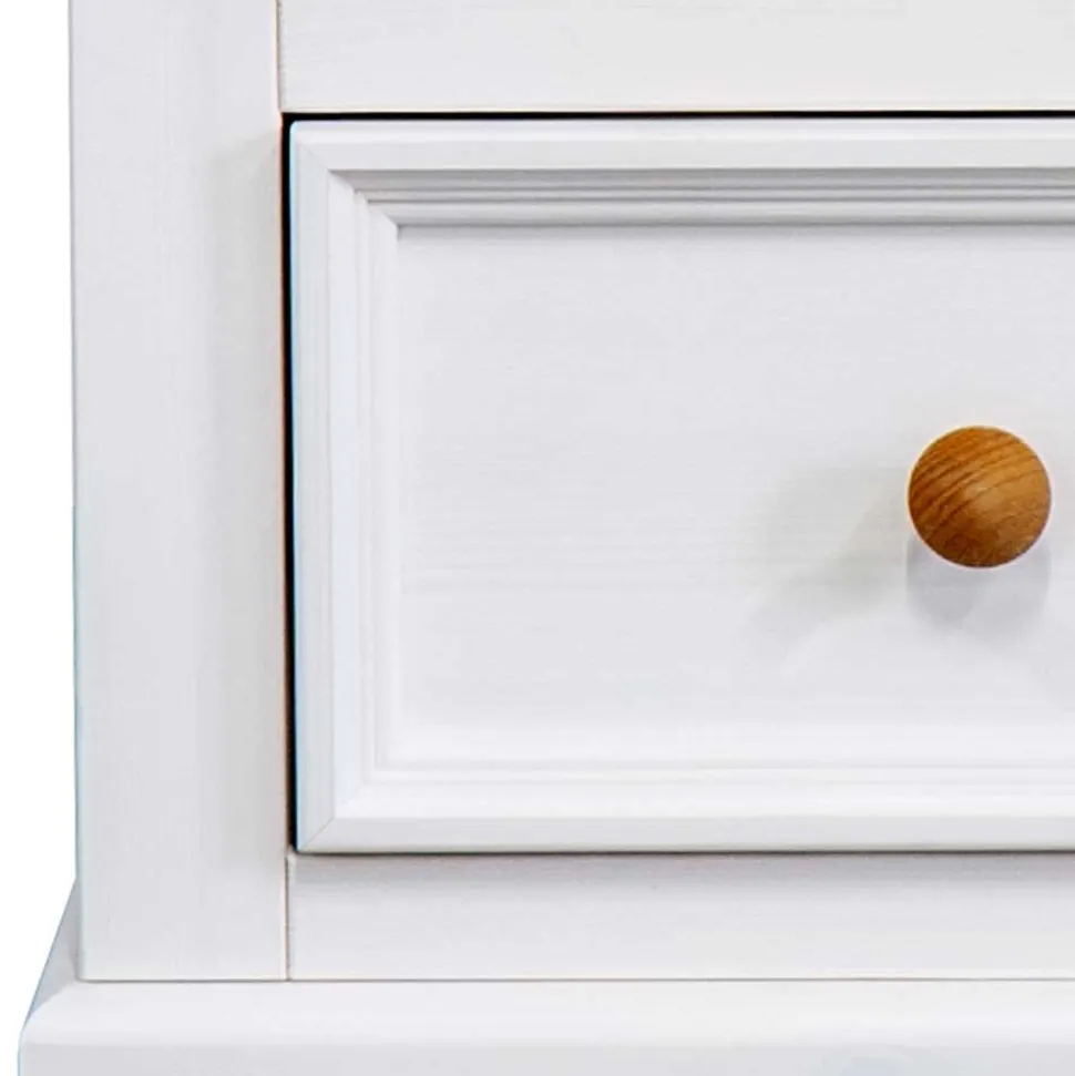 Landhaus Nachtschrank in Weiß & Eichefarben - Envicron