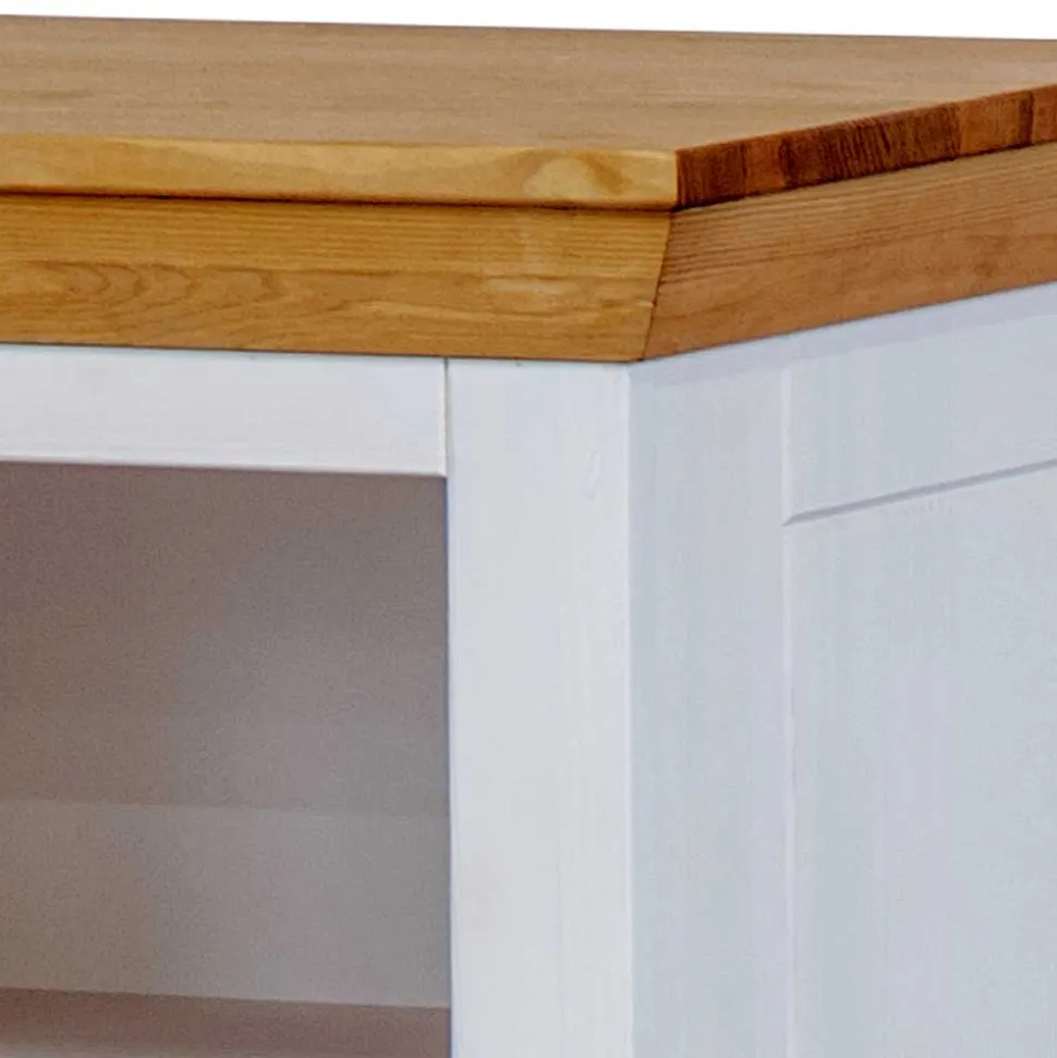 Landhaus Nachtschrank in Weiß & Eichefarben - Envicron