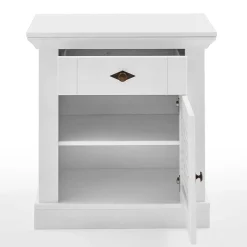 Landhaus Nachtschrank in Weiß - Mira