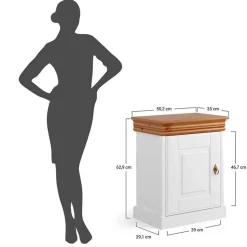 Landhaus Nachtschrank mit Drehtür - Varicano