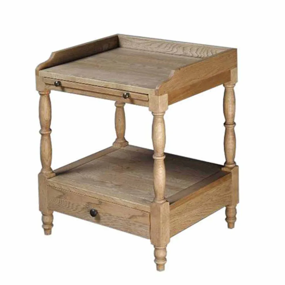 Landhaus Nachttisch in teilmassiver Eiche Vintage Taunton mit Schublade