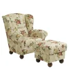 Landhaus Ohrenbackensessel mit Blumen Muster - Zavatraos