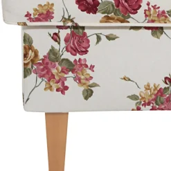 Landhaus Polsterhocker mit Blumen Stoff - Blackbeard