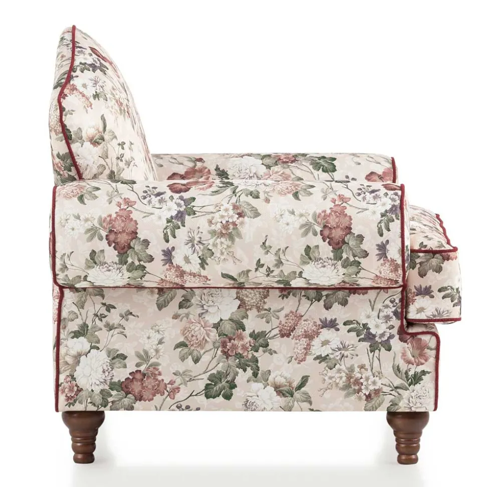 Landhaus Polstersessel mit Vintage Blumen Flair - Baonga