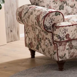 Landhaus Polstersessel mit Vintage Blumen Flair - Baonga