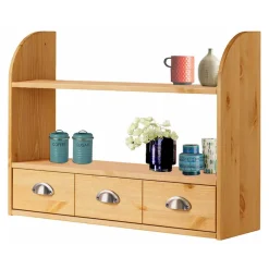 Landhaus Regal mit 2 Ablagen & 3 Schubladen - Zimoni