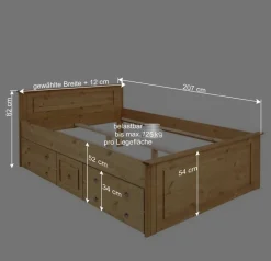 Landhaus Schlafzimmer mit Stauraumbett - Imressa (vierteilig)