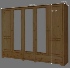 Landhaus Schlafzimmer mit Stauraumbett - Imressa (vierteilig)