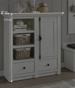 Landhaus Schrank in Weiß Touchwood - Chelles