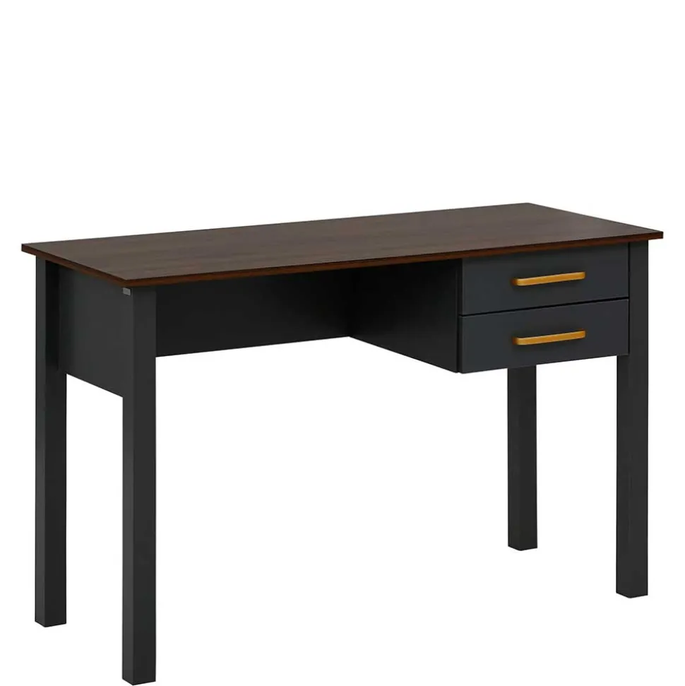 Landhaus Schreibtisch in Dunkelgrau - Mivaldana