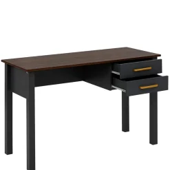 Landhaus Schreibtisch in Dunkelgrau - Mivaldana