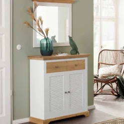 Landhaus Schuhschrank mit Lamellentüren - Axdonira