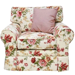 Landhaus Sessel mit Blumen Muster - Aurelius