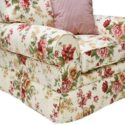 Landhaus Sessel mit Blumen Muster - Aurelius