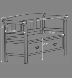 Landhaus Sitzbank Jytte mit Lehne