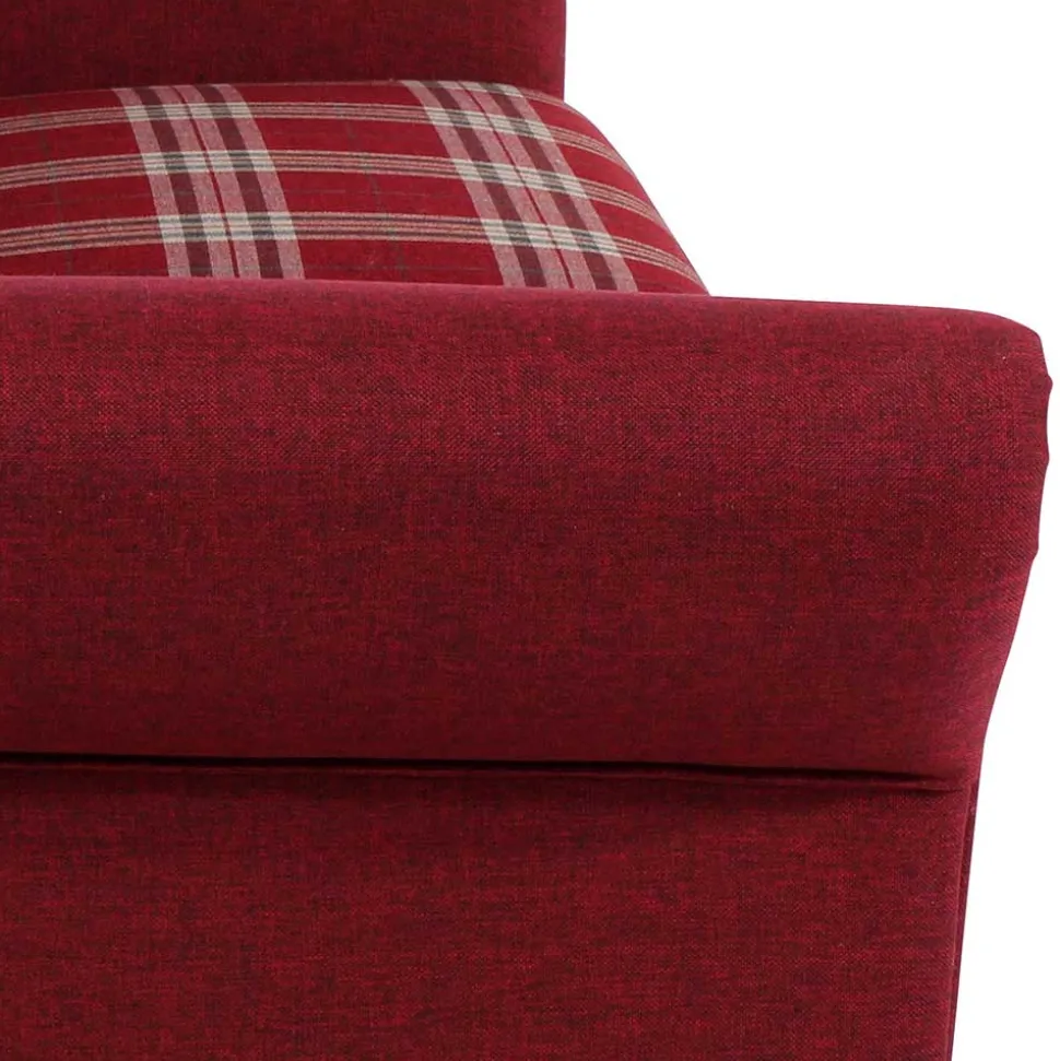Landhaus Sofa in Rot mit Karomuster - Lyatea