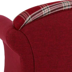 Landhaus Sofa in Rot mit Karomuster - Lyatea