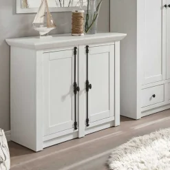 Landhaus Türen-Kommode in Weiß - Chelles