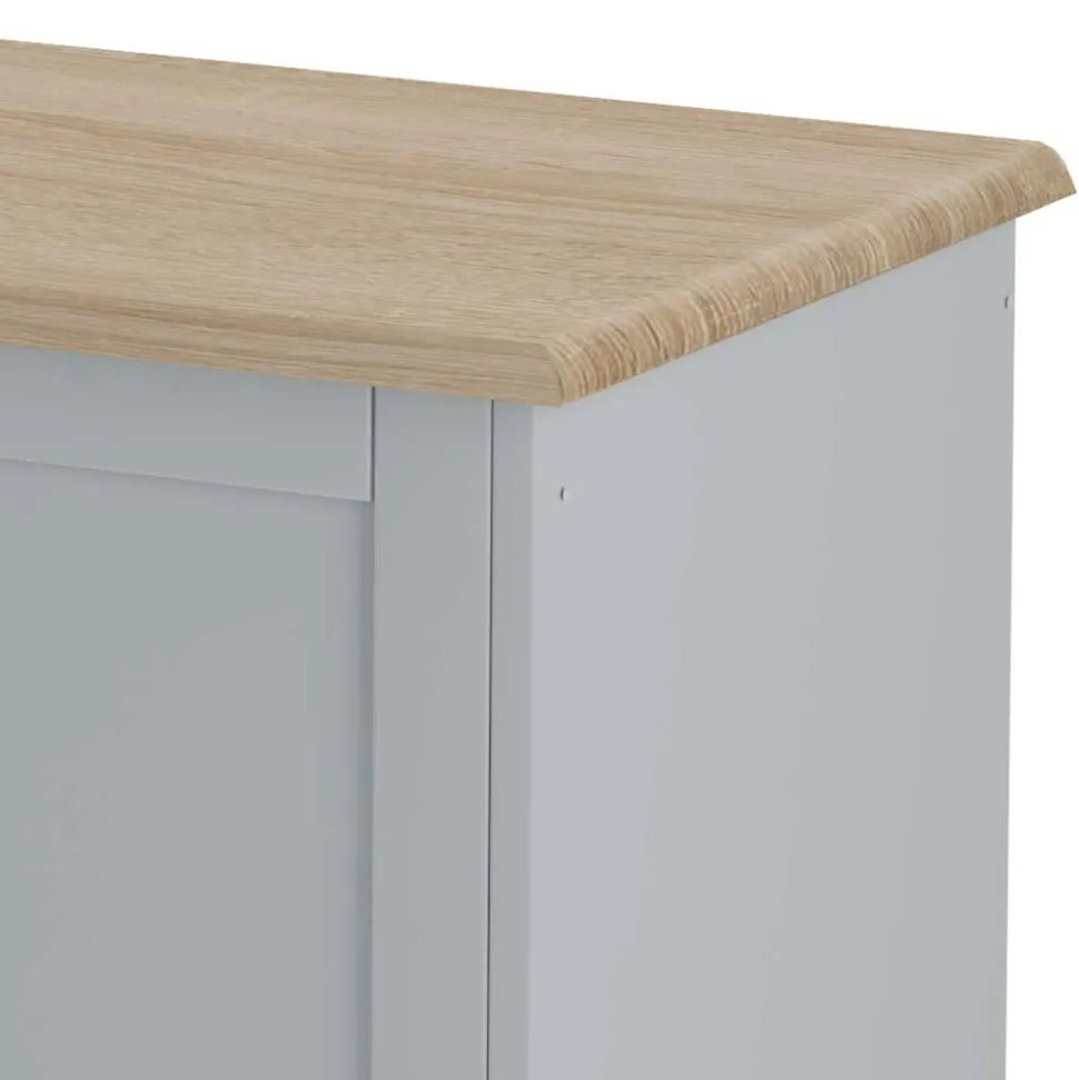 Landhaus Truhe in Grau mit Eiche - Rino