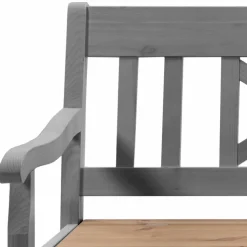 Landhaus Truhenbank Jytte aus Kiefer Grau Braun