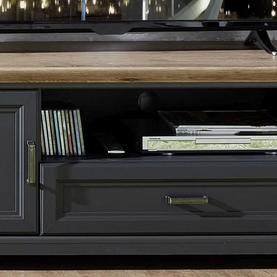 Landhaus TV Bank & Wandregal zweifarbig - Thumbs (zweiteilig)