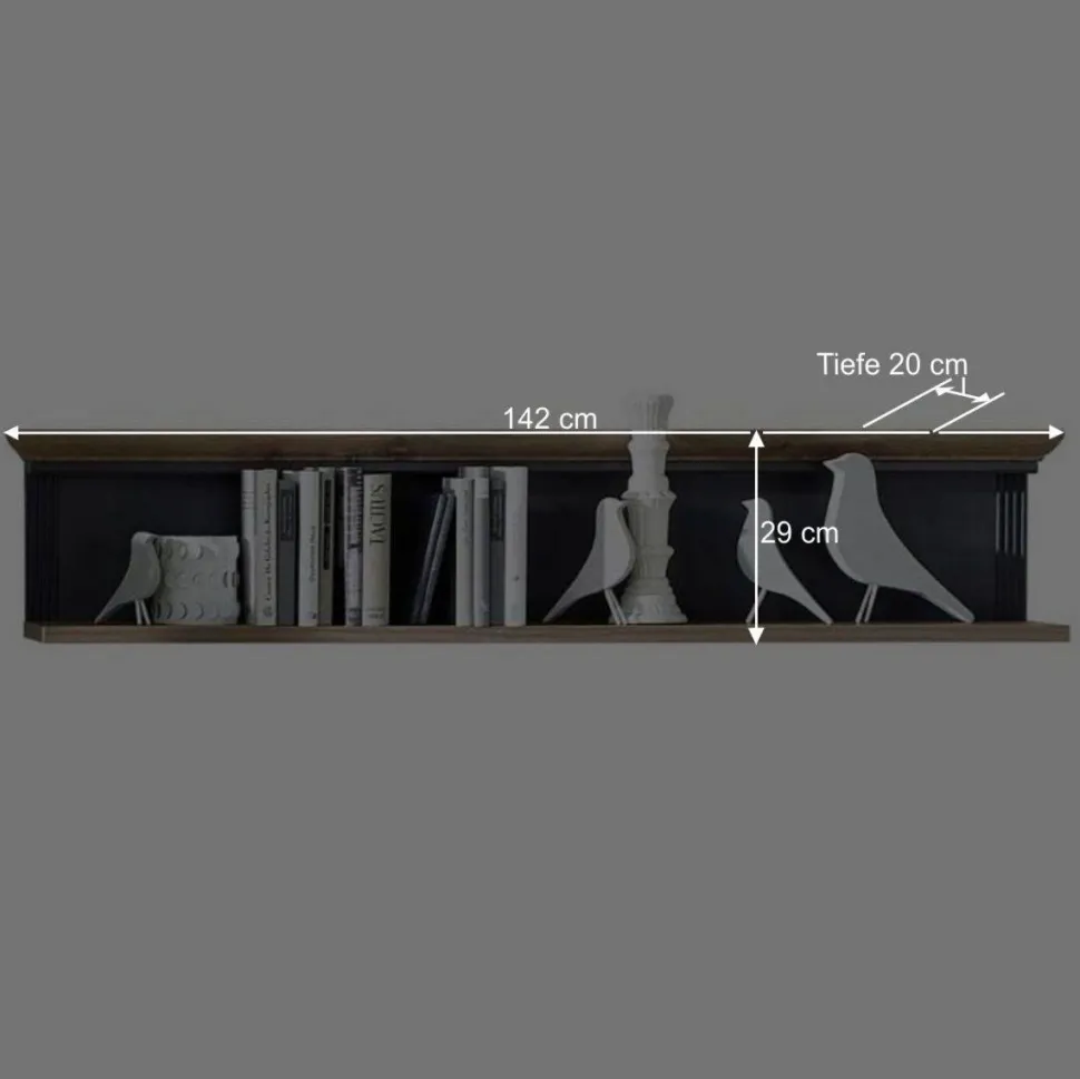 Landhaus TV Bank & Wandregal zweifarbig - Thumbs (zweiteilig)