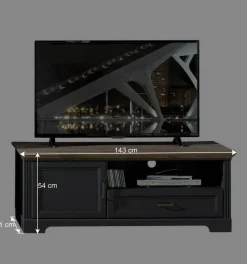 Landhaus TV Board & Vitrine Set - Thumbs (zweiteilig)