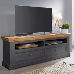 Landhaus TV Element in Grau - Ustricia