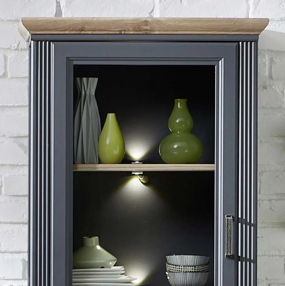 Landhaus TV Lowboard & Standvitrine - Thumbs (zweiteilig)