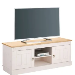 Landhaus TV-Board in Weiß und Kiefer Honig - Zentra