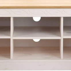 Landhaus TV-Board in Weiß und Kiefer Honig - Zentra