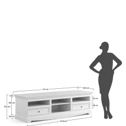 Landhaus TV-Lowboard 167 cm breit - Manipur