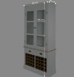 Landhaus Vitrine Calavon in Weiß