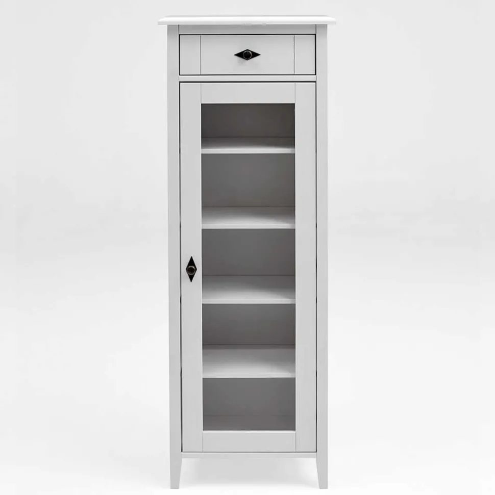 Landhaus Vitrine fürs Badezimmer in Weiß - Satumare