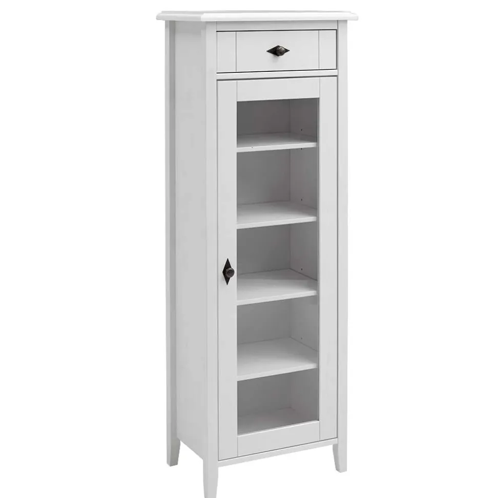 Landhaus Vitrine fürs Badezimmer in Weiß - Satumare