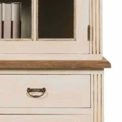 Landhaus Vitrine in Creme Weiß - Helsing