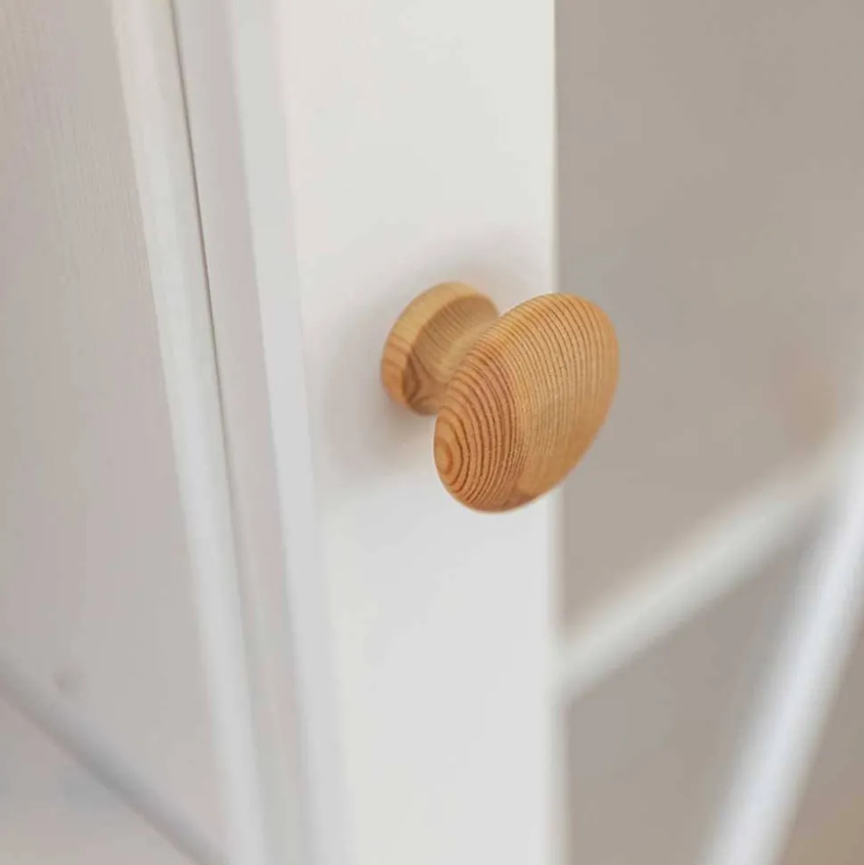 Landhaus Vitrine in Weiß & Kiefer Natur - Saluts