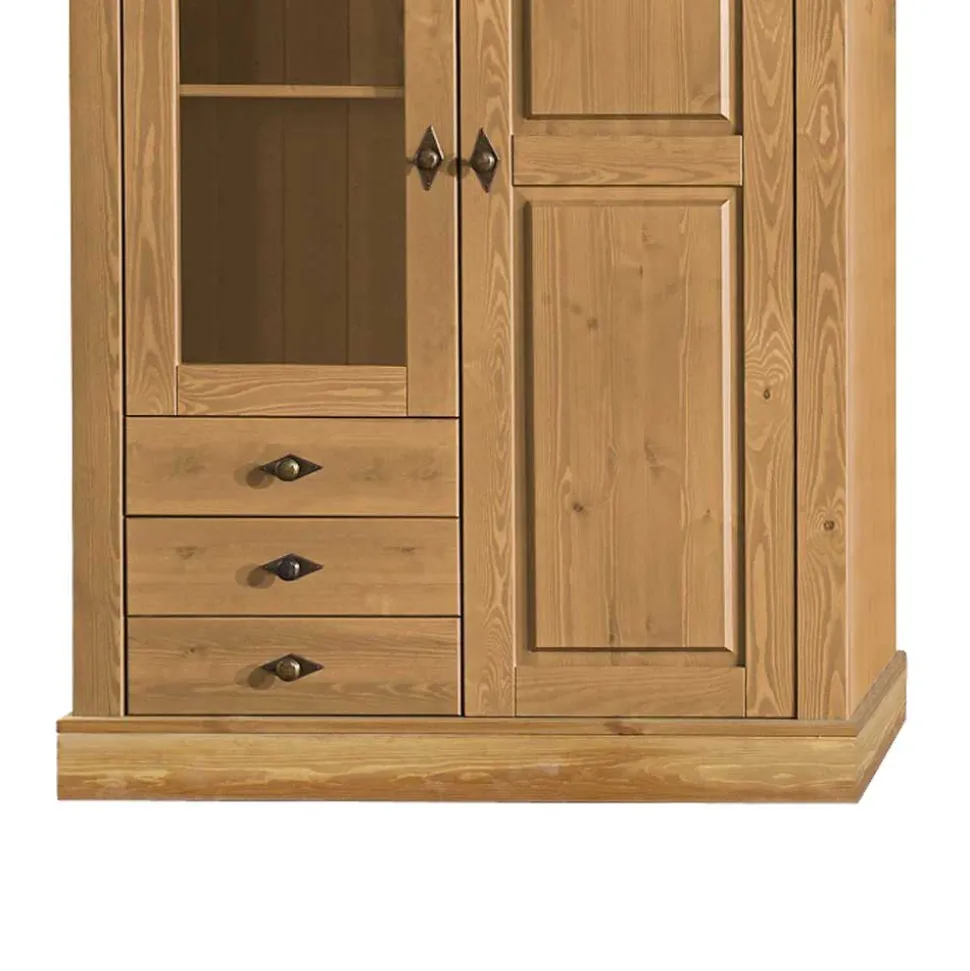 Landhaus Vitrine Piatra in Kiefer Natur gelaugt