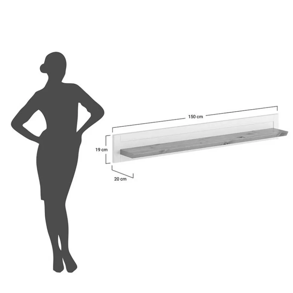 Landhaus Wandboard aus Kiefer Massivholz - Zalya