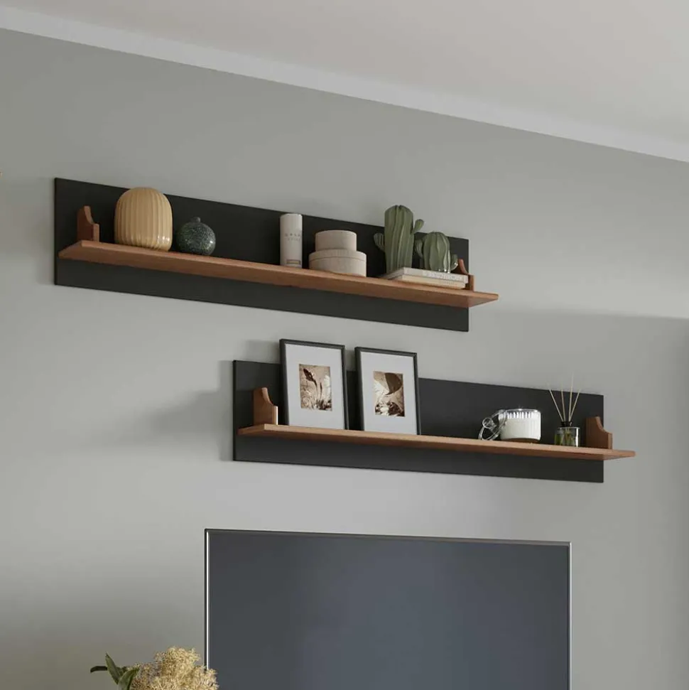 Landhaus Wandboard in Grau und Kiefer - Eromsia (2er Set)