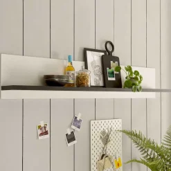 Landhaus Wandboard in Weiß & Anthrazit - Eture