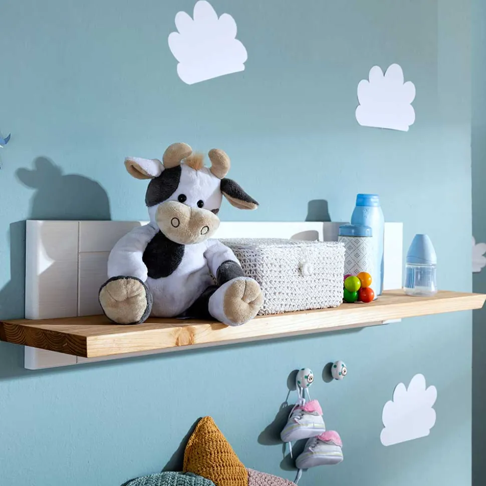 Landhaus Wandboard in Weiß & Eichefarben - Envicron