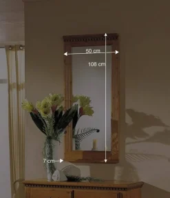 Landhaus Wandspiegel Lerobonica aus Fichte massiv lackiert