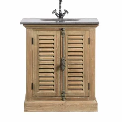 Landhaus Waschtisch mit Becken & Steinplatte Harrosands & Kiefer Antik teilmassiv