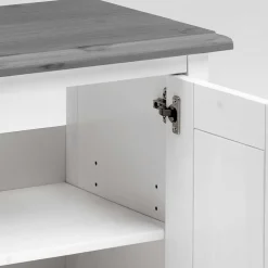 Landhaus Waschtischunterschrank in Weiß & Grau - Mirandesca