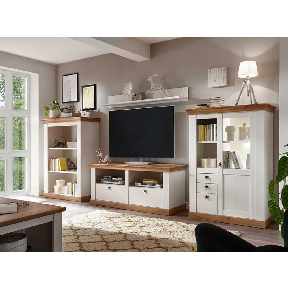 Landhaus Wohnkombination mit TV Board - Diatara (vierteilig)