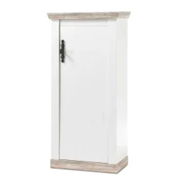 Landhaus Wohnmöbel Kombination Nedita in Weiß (vierteilig)