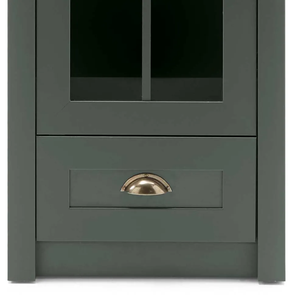 Landhaus Wohnwand in Dunkelgrün - Niestov (vierteilig)