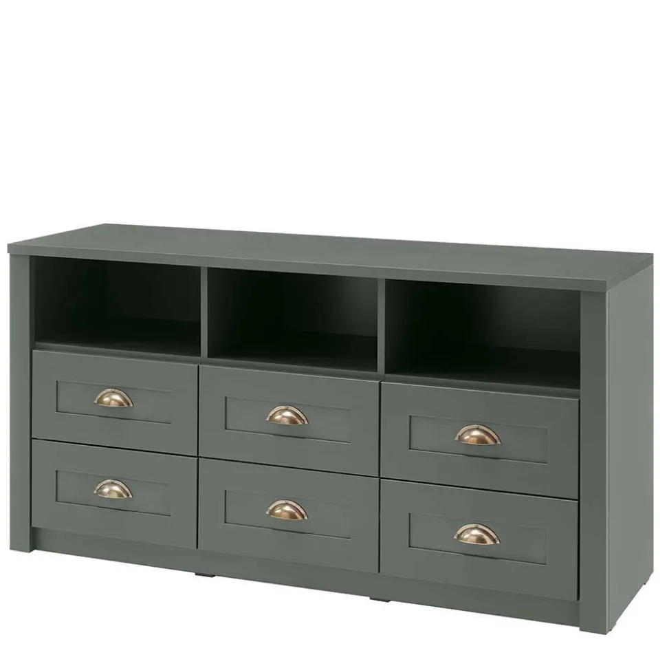 Landhaus Wohnwand in Dunkelgrün - Niestov (vierteilig)