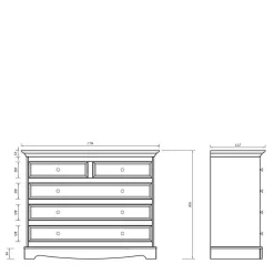 Landhaus Wohnwand Möbel - Vitablo (fünfteilig)